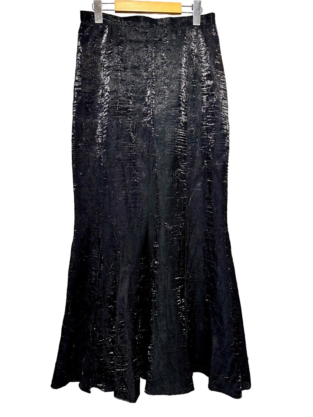 MELANIE LYNE Crinkle Shimmer Maxi Skirt Gothic Mermaid Quiet Luxury